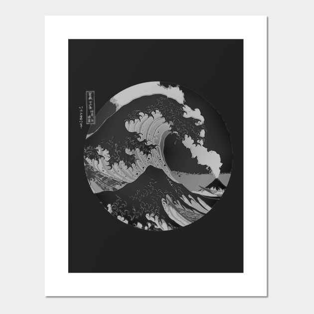 Great Wave Off Kanagawa-Black and White - Great Wave Off Kanagawa